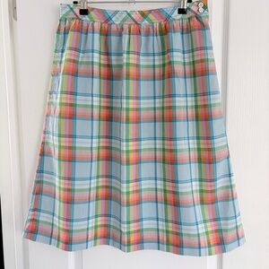 Vintage Madras Plaid Midi Skirt Tanner Whimsical Mod Indi Trad Wife Retro